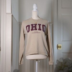 H&M Kids Ohio Varsity Crewneck Sweatshirt Youth 16 Tan Beige